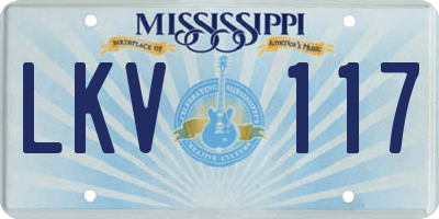 MS license plate LKV117