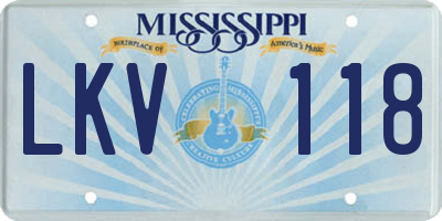 MS license plate LKV118