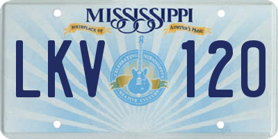 MS license plate LKV120