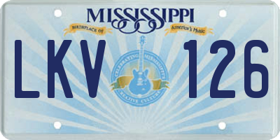 MS license plate LKV126