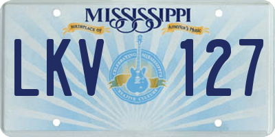 MS license plate LKV127