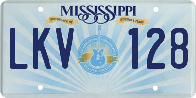 MS license plate LKV128