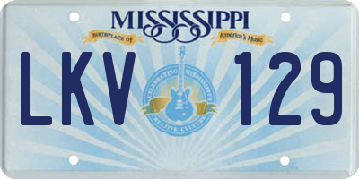 MS license plate LKV129