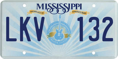 MS license plate LKV132