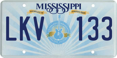 MS license plate LKV133