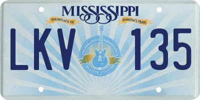 MS license plate LKV135