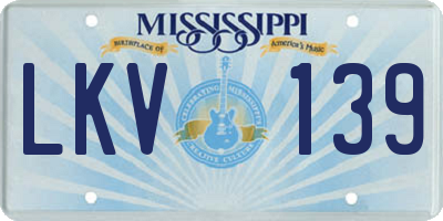 MS license plate LKV139