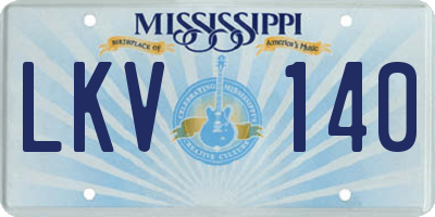 MS license plate LKV140