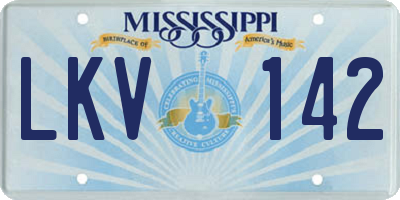 MS license plate LKV142