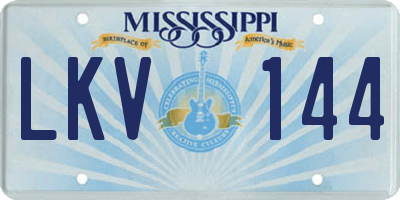 MS license plate LKV144