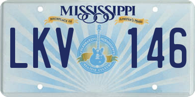 MS license plate LKV146
