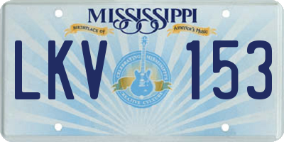 MS license plate LKV153