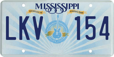 MS license plate LKV154