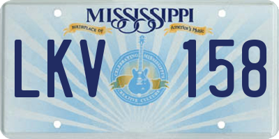 MS license plate LKV158