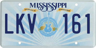 MS license plate LKV161