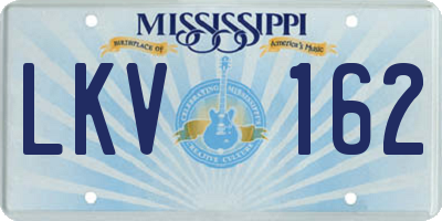 MS license plate LKV162