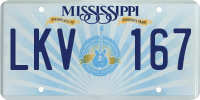 MS license plate LKV167