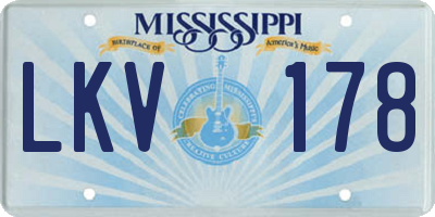 MS license plate LKV178