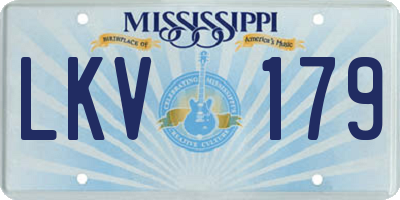 MS license plate LKV179