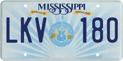 MS license plate LKV180