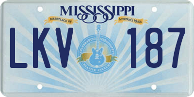 MS license plate LKV187