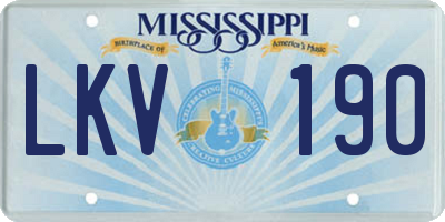 MS license plate LKV190
