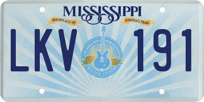 MS license plate LKV191