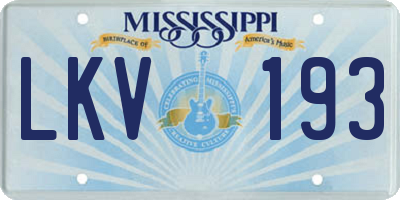 MS license plate LKV193