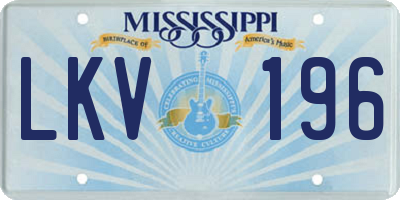 MS license plate LKV196
