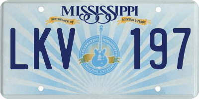 MS license plate LKV197