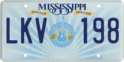 MS license plate LKV198