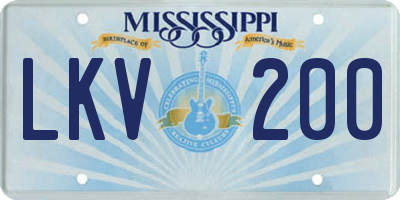MS license plate LKV200