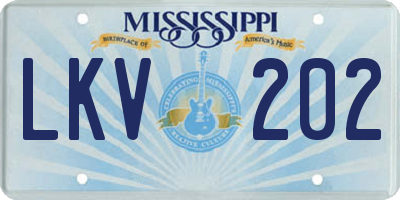 MS license plate LKV202