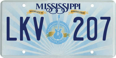 MS license plate LKV207