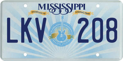 MS license plate LKV208
