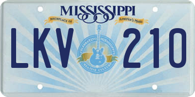 MS license plate LKV210