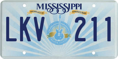 MS license plate LKV211