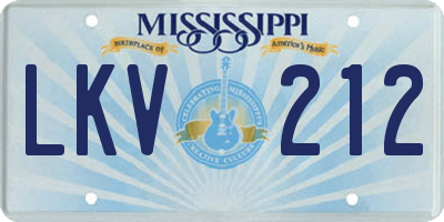 MS license plate LKV212