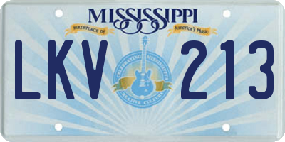 MS license plate LKV213