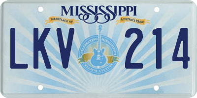 MS license plate LKV214