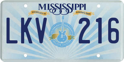 MS license plate LKV216