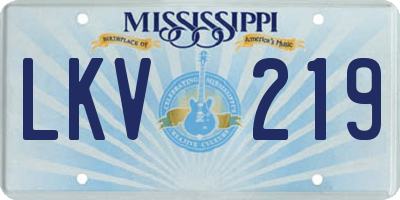 MS license plate LKV219