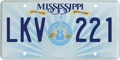MS license plate LKV221