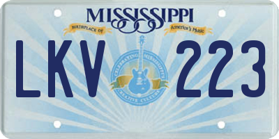 MS license plate LKV223