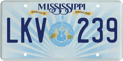 MS license plate LKV239