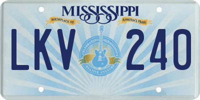 MS license plate LKV240