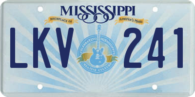 MS license plate LKV241