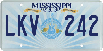 MS license plate LKV242
