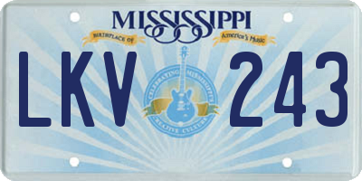 MS license plate LKV243
