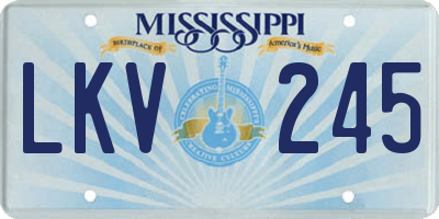 MS license plate LKV245
